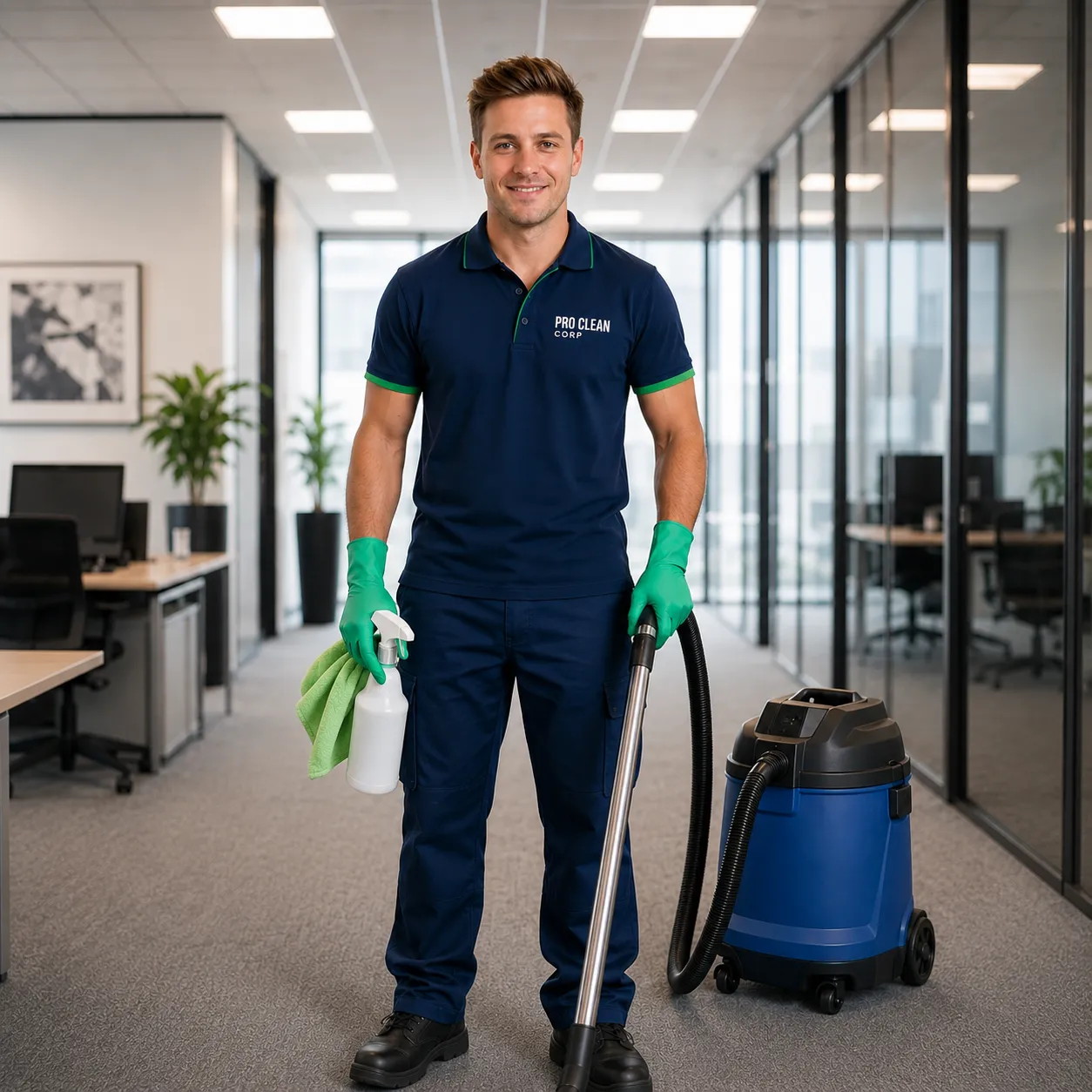 Commercial cleaning crew at a Sydney business site