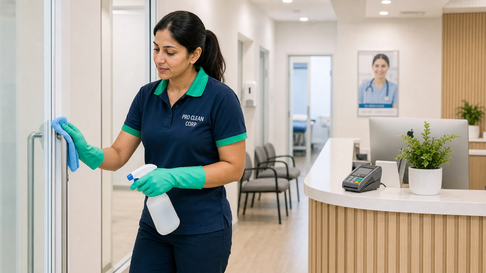 Waiting room of a Sydney GP clinic after cleaning